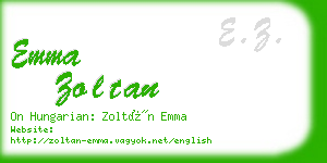 emma zoltan business card